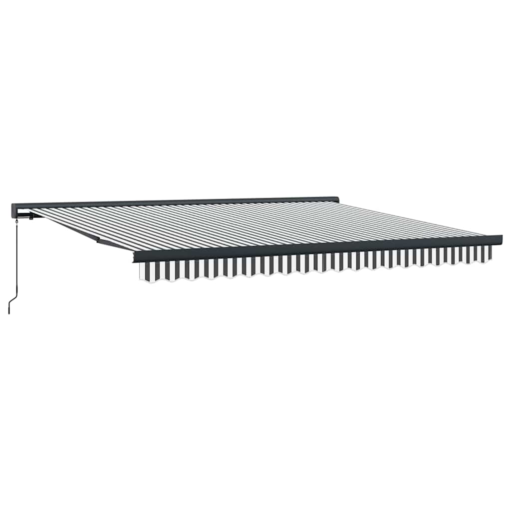 Toldo retrátil 4x3 m tecido e alumínio antracite e branco