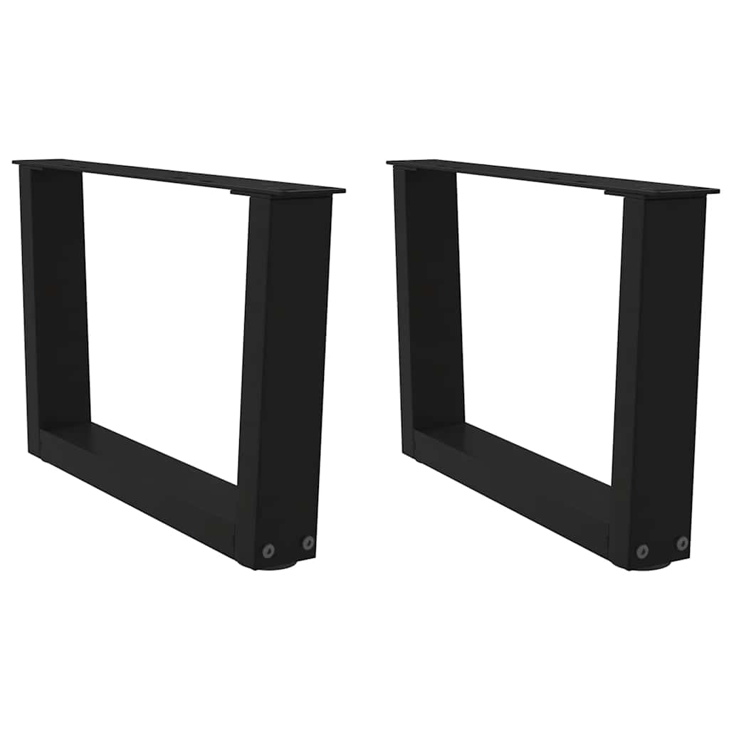 Pés para mesa de centro em v 2 peças preto 50x(30-31,3) cm aço