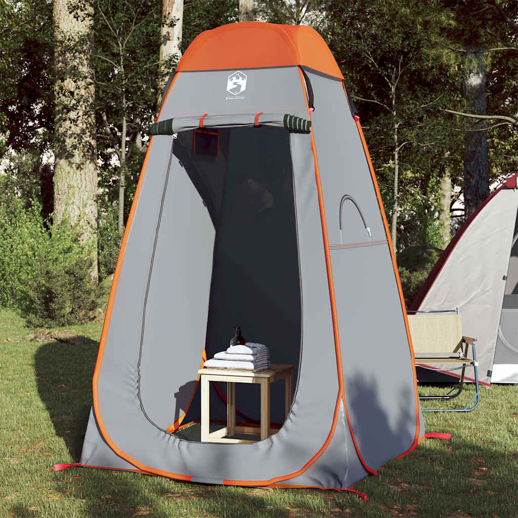 Tenda de privacidade pop-up impermeável cinzento e laranja