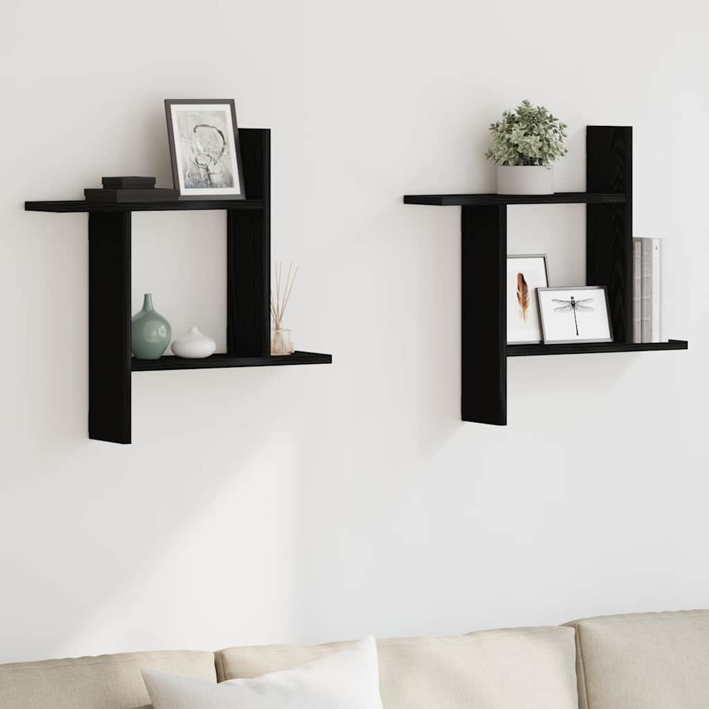 Estantes de parede 2 pcs 50x12x50 cm carvalho preto