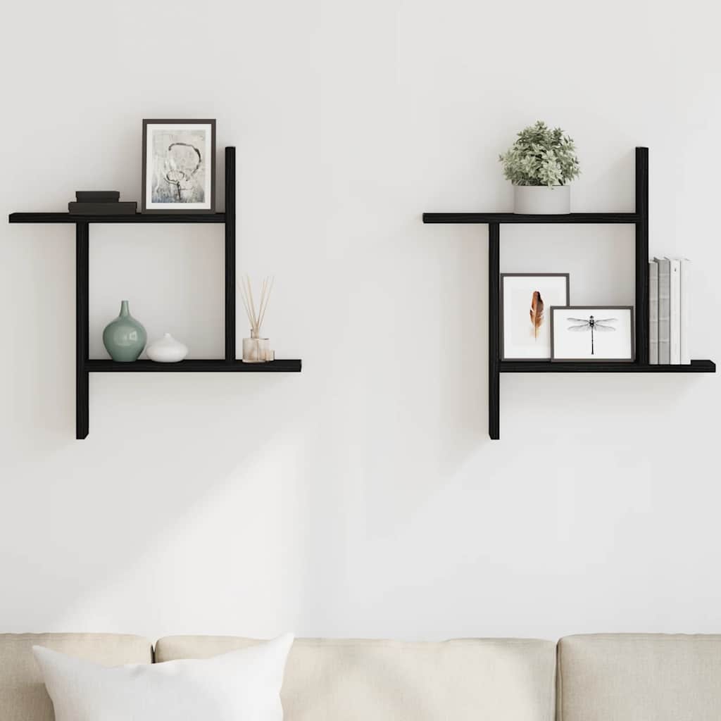 Estantes de parede 2 pcs 50x12x50 cm carvalho preto