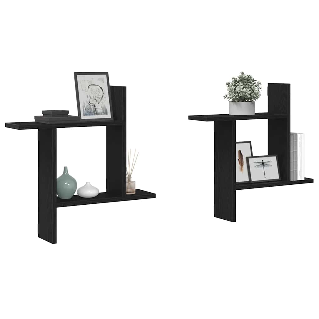 Estantes de parede 2 pcs 50x12x50 cm carvalho preto