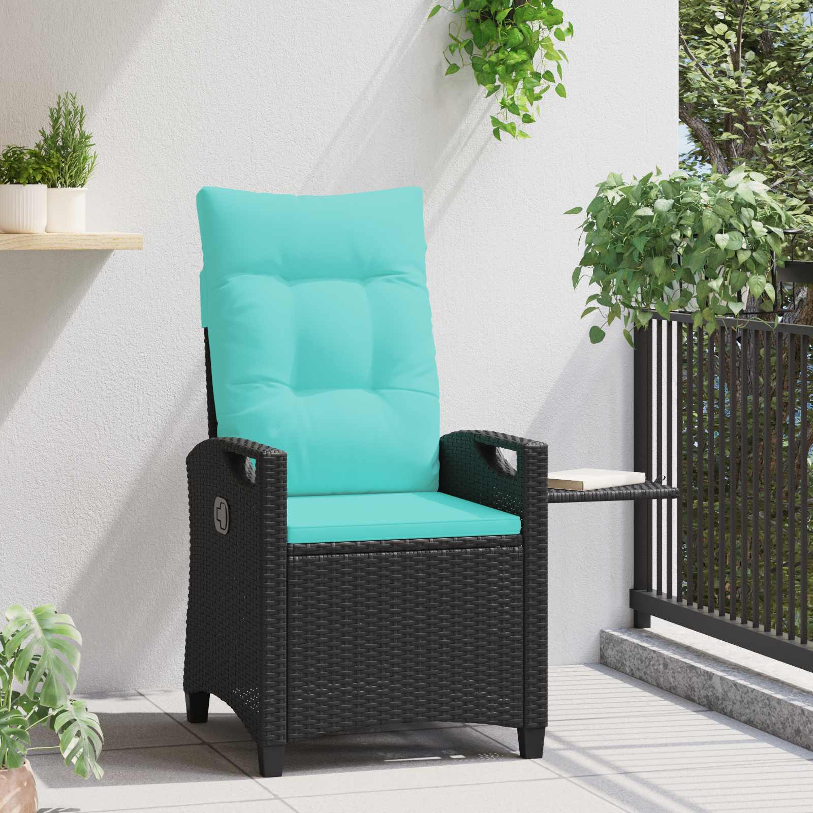 Cadeira de jardim reclinável 56 x 60 x 112 cm aço