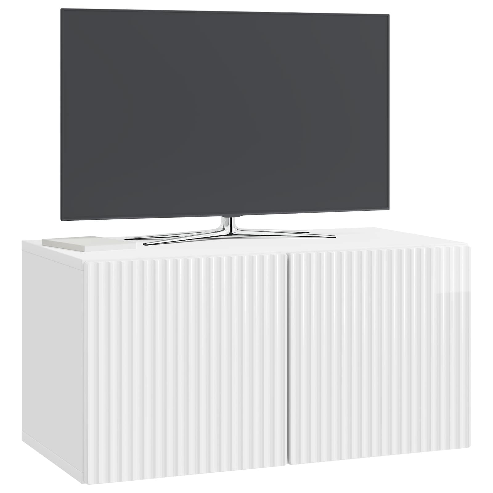 Gabinete de TV de parede branco brilhante 59,5 x 31 x 30 cm