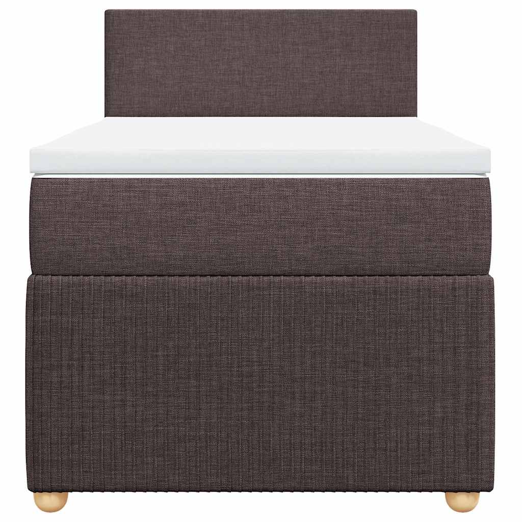 Cama com molas/colchão 90x190 cm tecido castanho-escuro