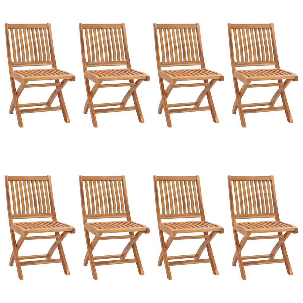 Cadeiras de jardim dobráveis 8 pcs madeira de teca maciça
