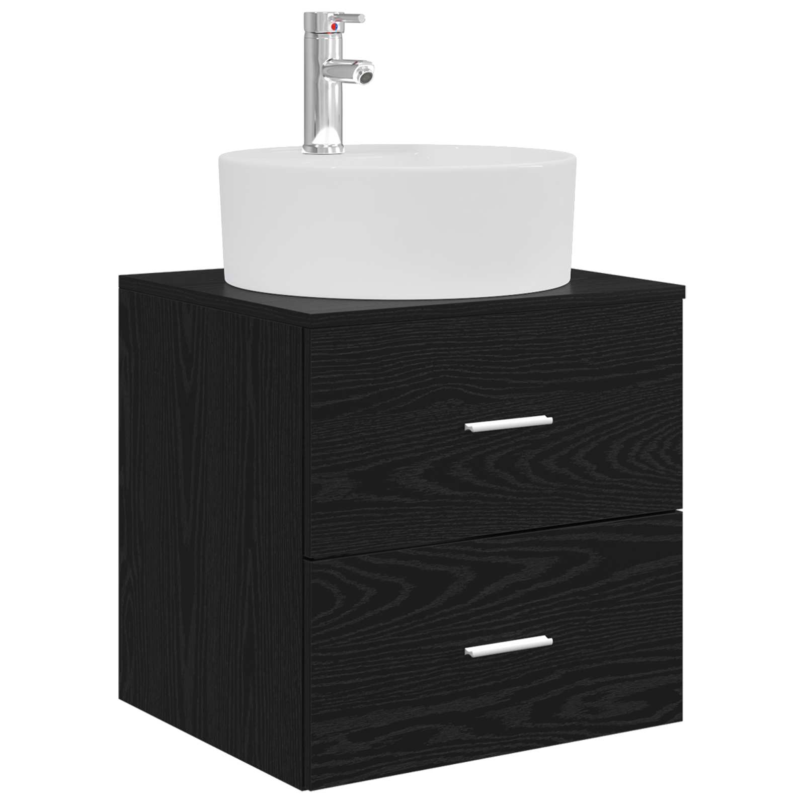 Vaidade com pia suspensa carvalho preto 49,5 x 44,5 x 65 cm