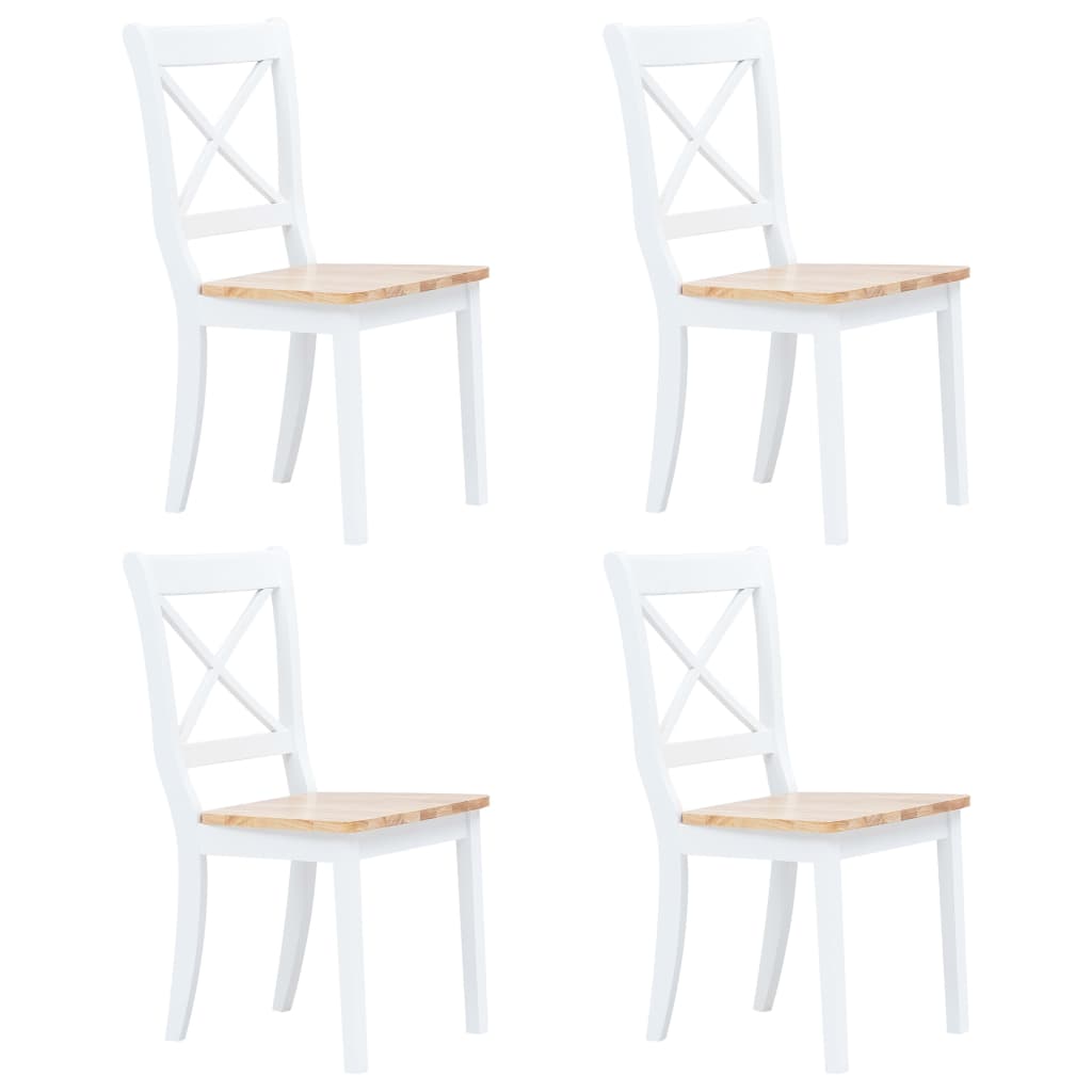 5Pcs conjunto jantar madeira seringueira maciça branco castanho
