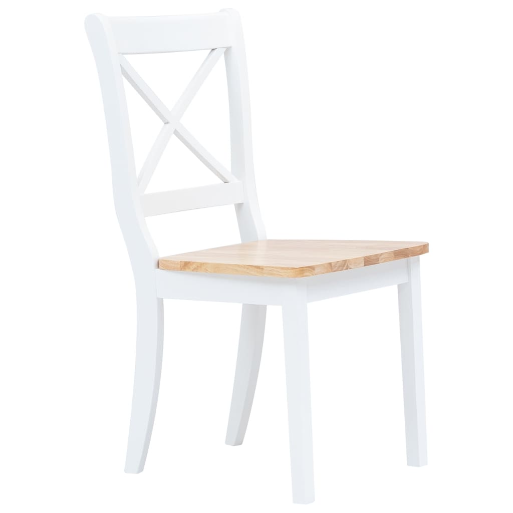5Pcs conjunto jantar madeira seringueira maciça branco castanho
