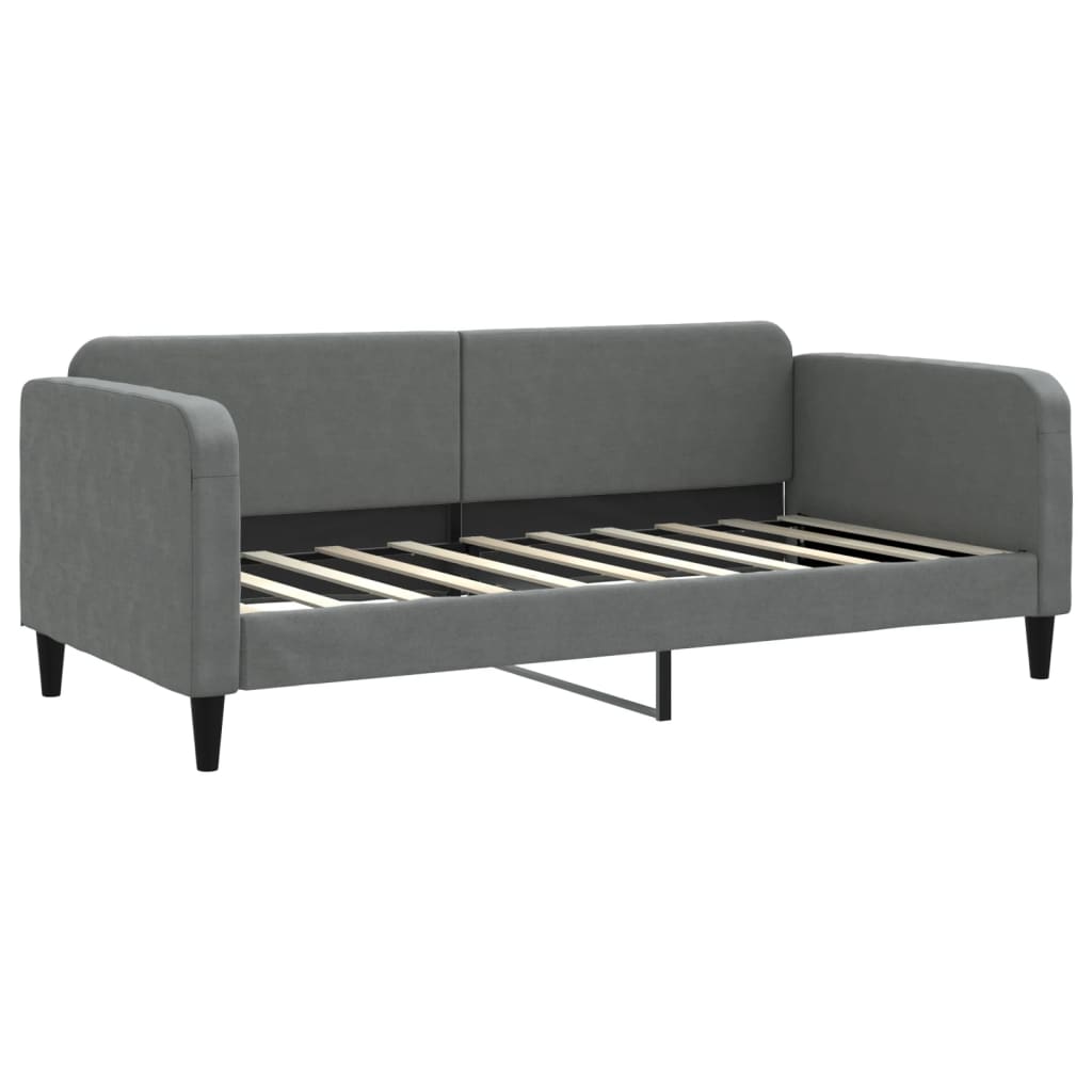Sofá-cama c/ gavetão e colchões 90x190cm tecido cinzento-escuro