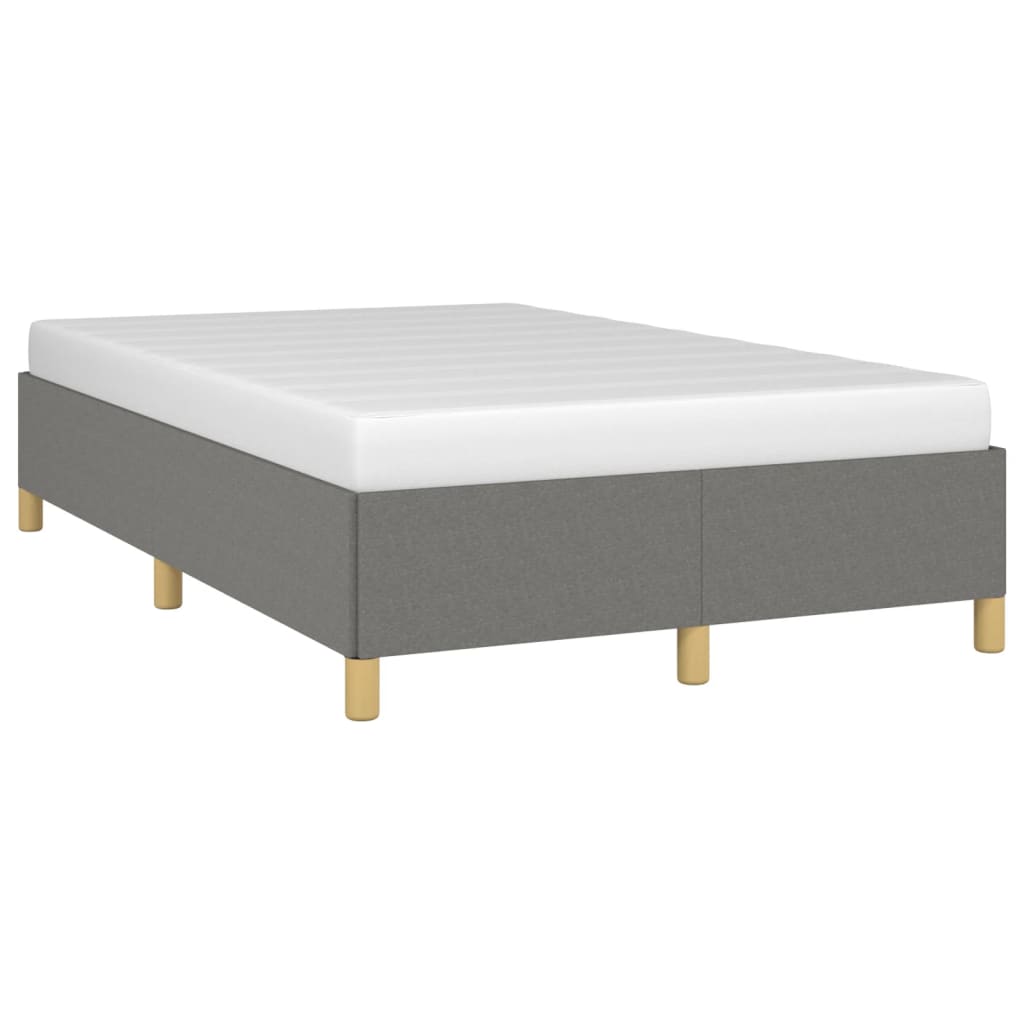 Estrutura de cama sem colchão 120x200 cm tecido cinzento-escuro