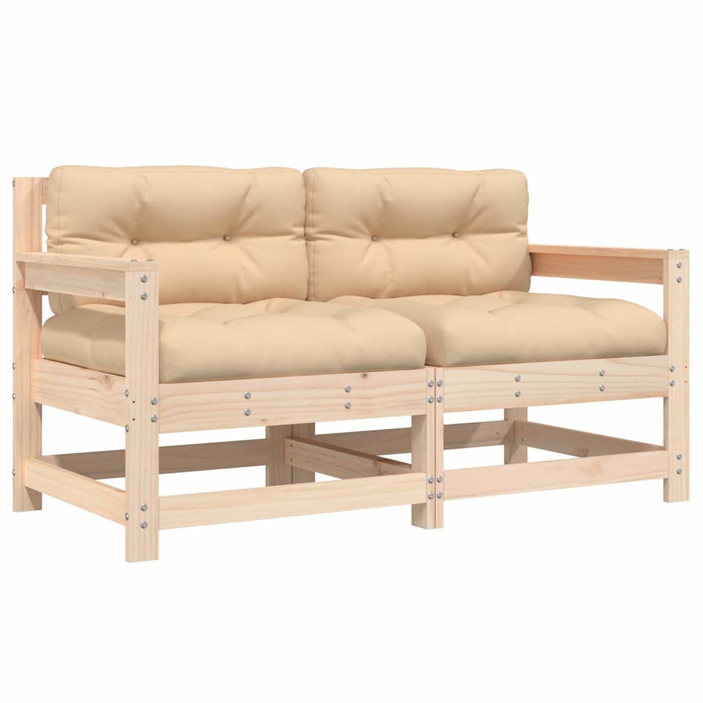 Cadeiras de jardim c/ almofadões 2 pcs pinho maciço
