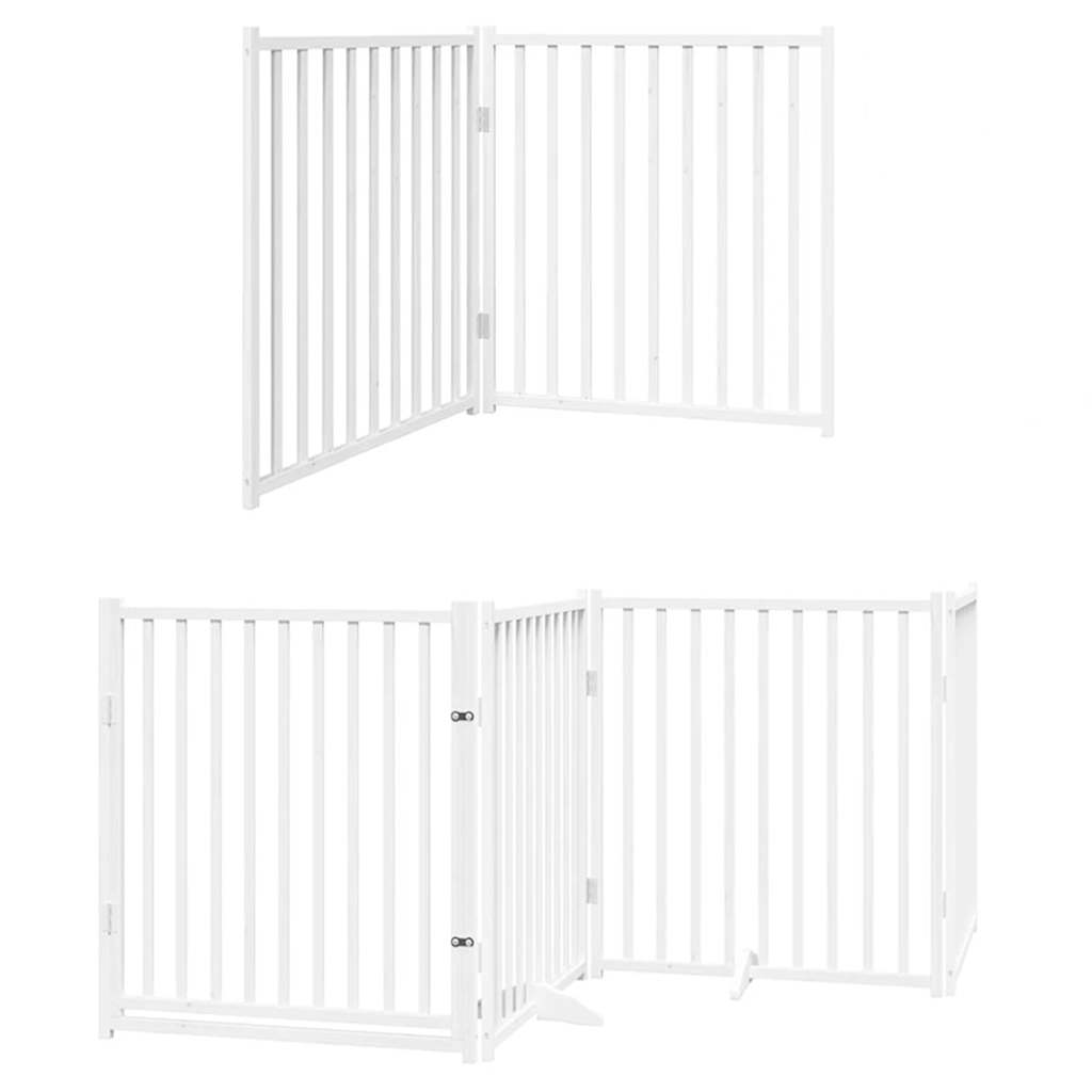 Portão p/ cães com porta dobrável 12 painéis 960cm álamo branco