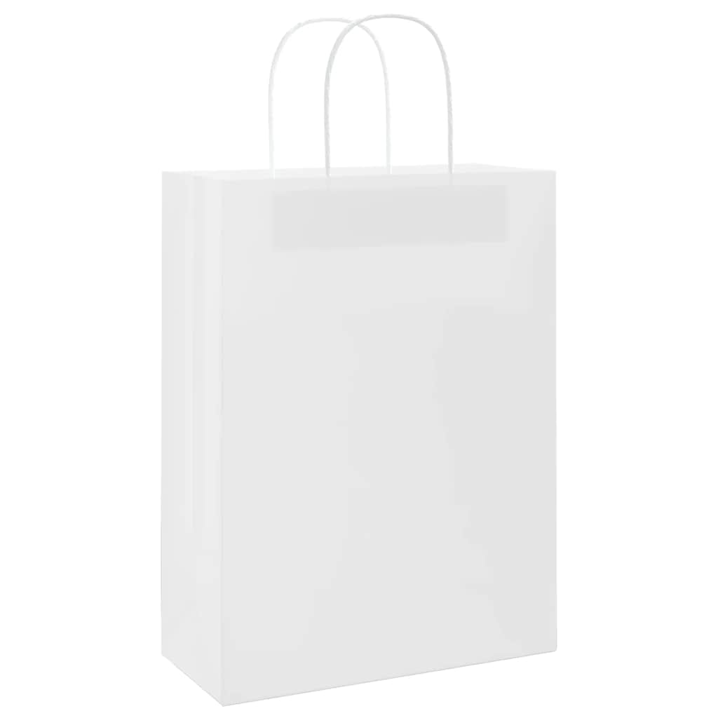 Sacos de papel 250 unid com alças branco 26x12x35 cm