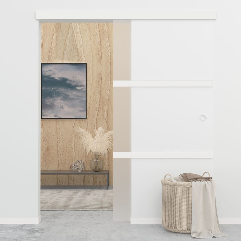 Porta deslizante batente suave vidro esg/alumínio 90x205 cm