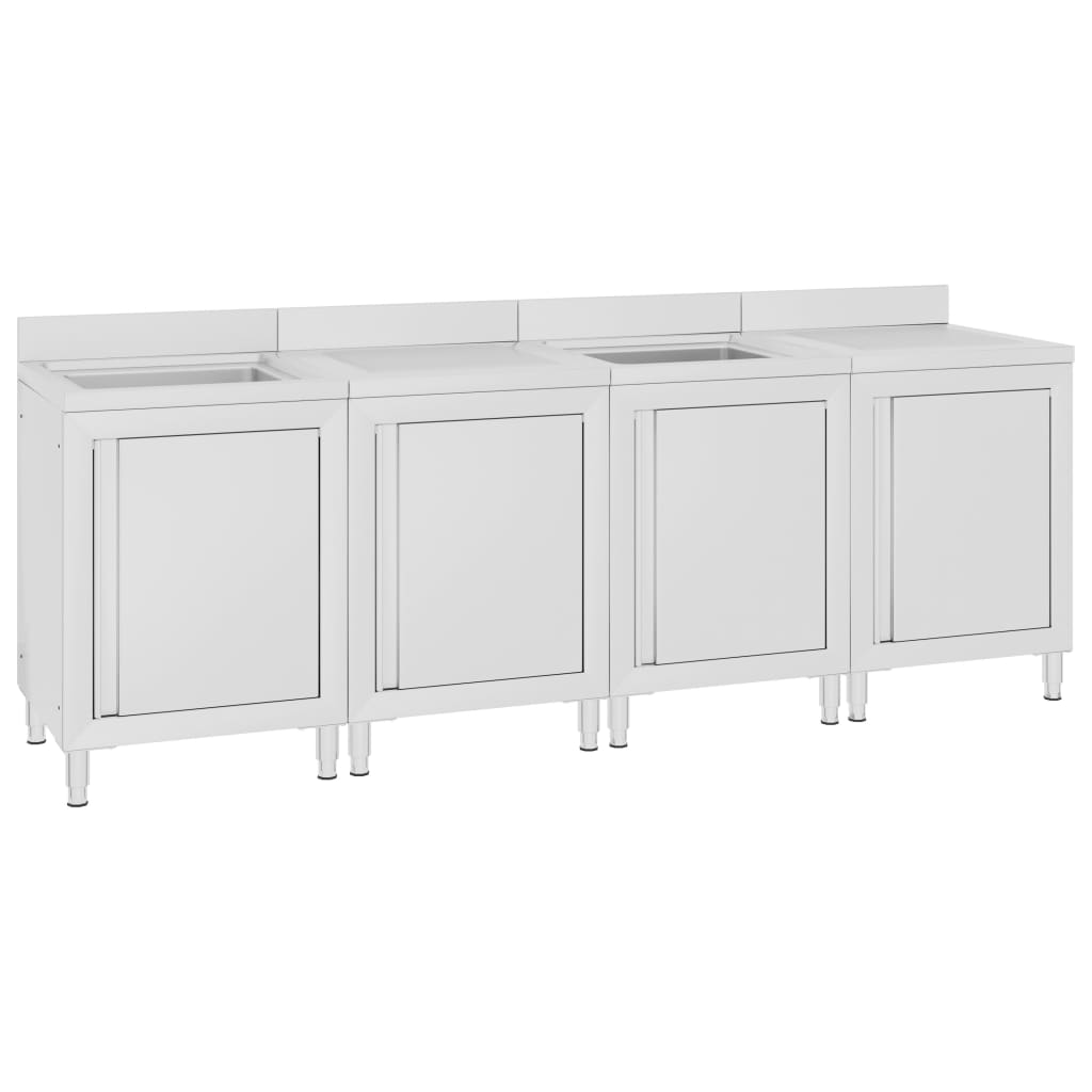 Armário c/ lava-louça cozinha comercial 240x60x96cm aço inoxid.