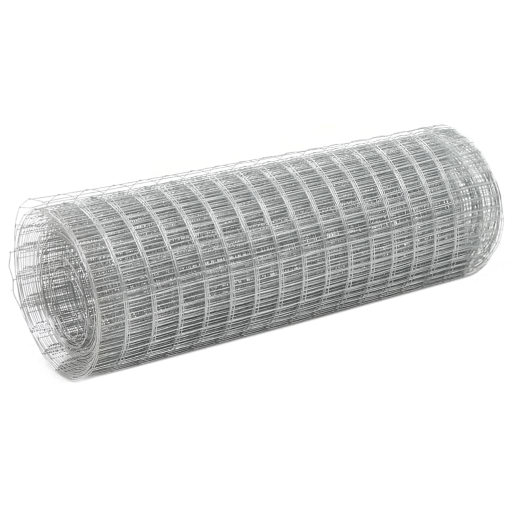 Cerca de arame p/ galinheiro 10x0,5 m aço galvanizado prateado