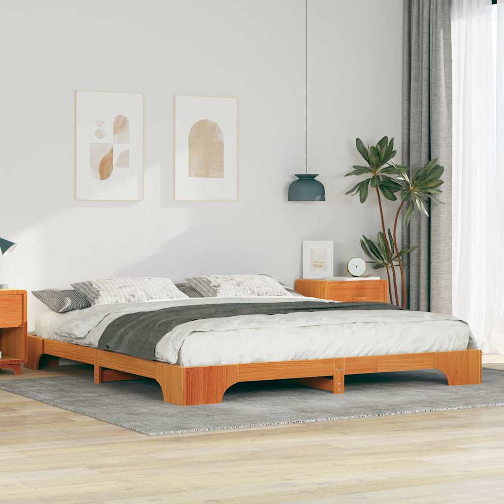 Estrutura da cama castanho 200 x 210 cm