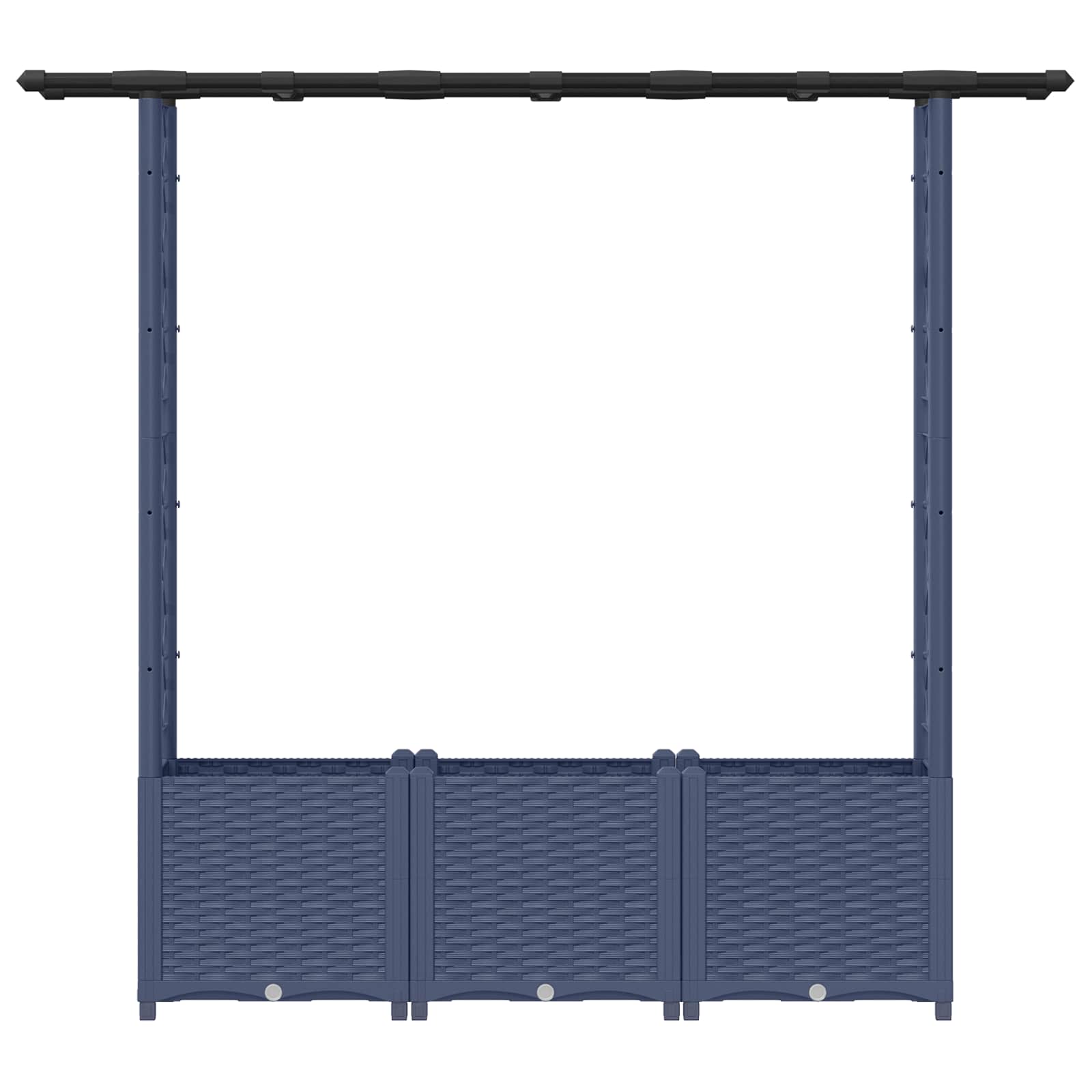 Cama elevada com treliça e telhado cinzento 162,5 x 40 x 136 cm