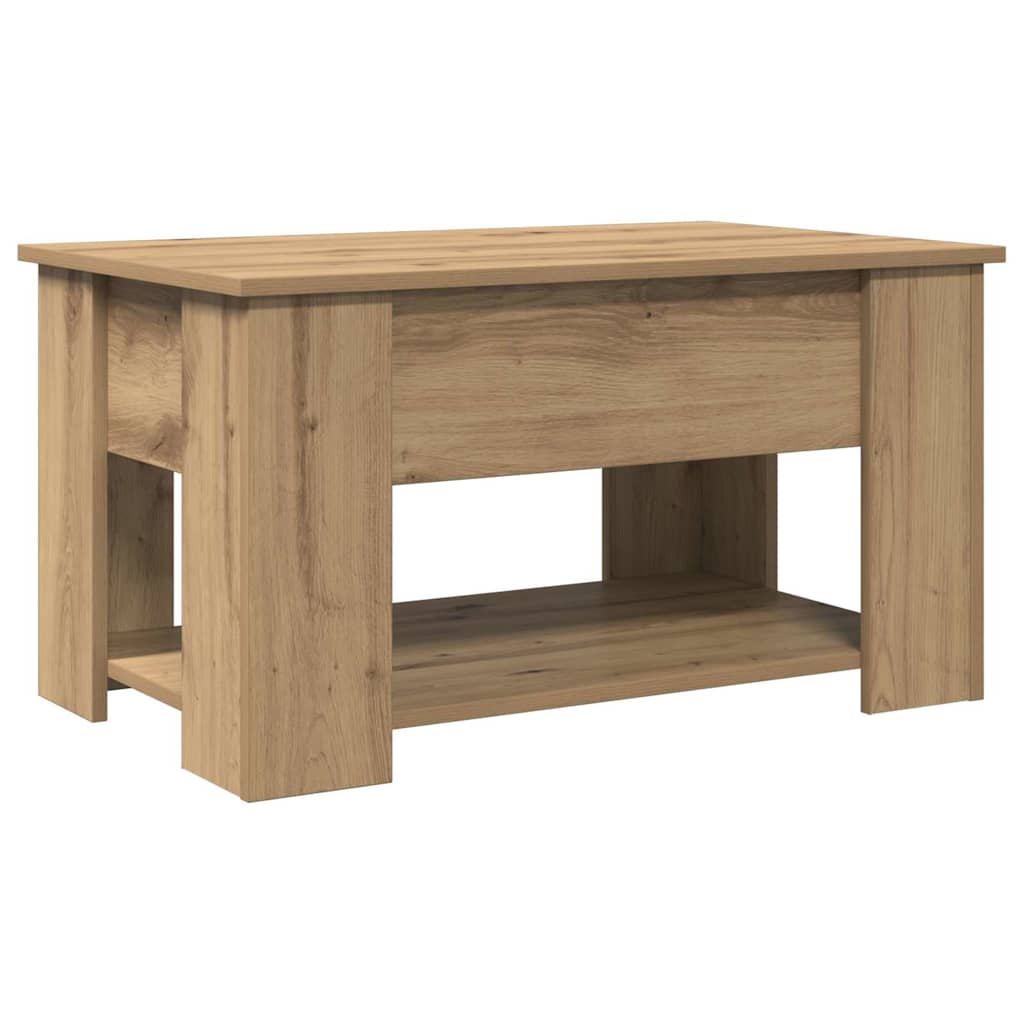 Mesa centro 79x49x41 cm derivados madeira carvalho artisiano