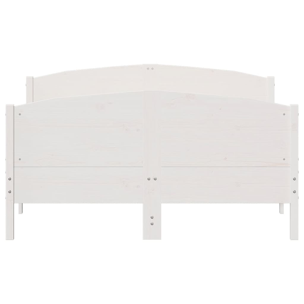 Cama sem colchão 120x200 cm madeira de pinho maciça branco