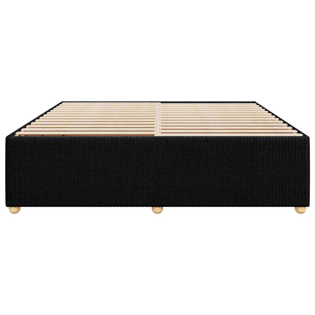 Estrutura de cama sem colchão 200x200 cm tecido preto