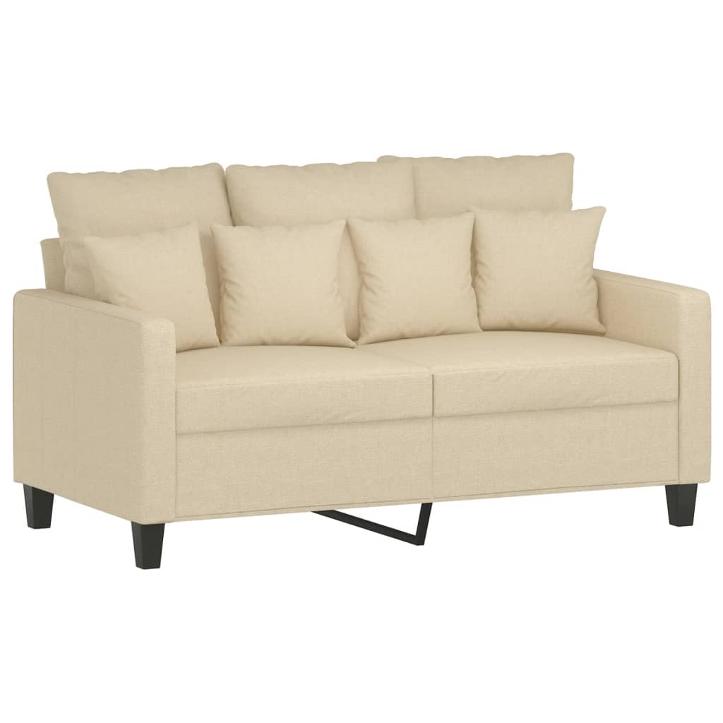 2 Pcs conjunto de sofás com almofadões tecido cor creme
