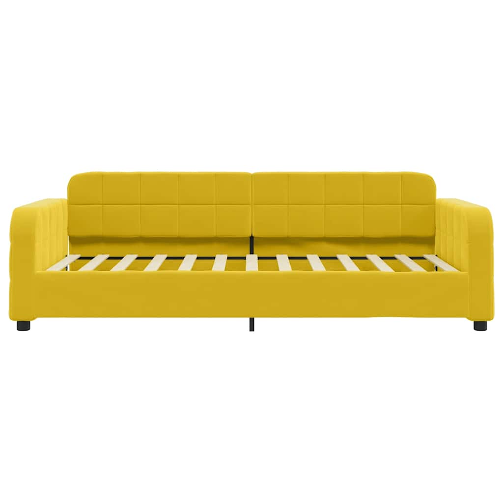 Sofá-cama 100x200 cm veludo amarelo