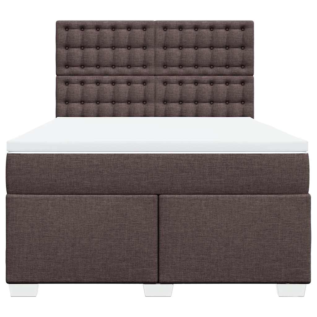 Cama com molas/colchão 140x190 cm tecido castanho-escuro