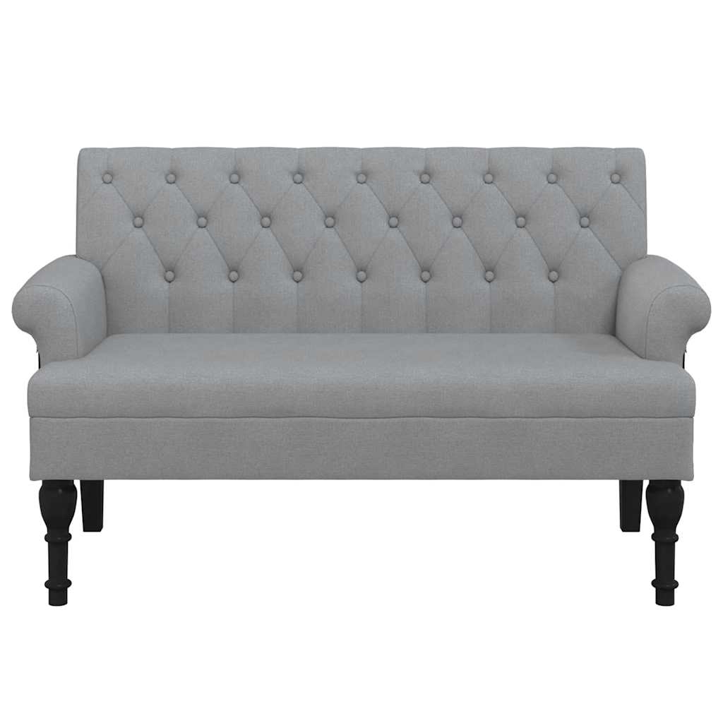 Banco com encosto 120x62x75,5 cm tecido cinza-claro