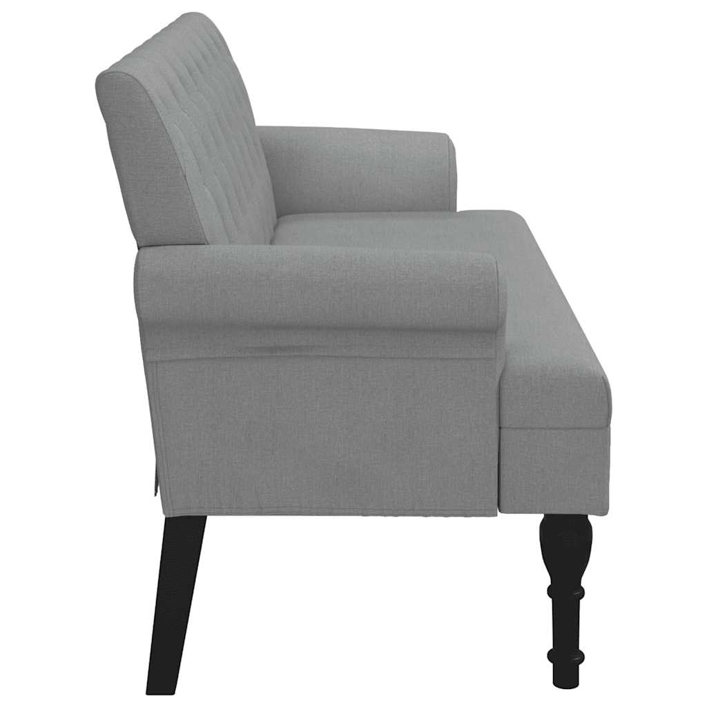 Banco com encosto 120x62x75,5 cm tecido cinza-claro