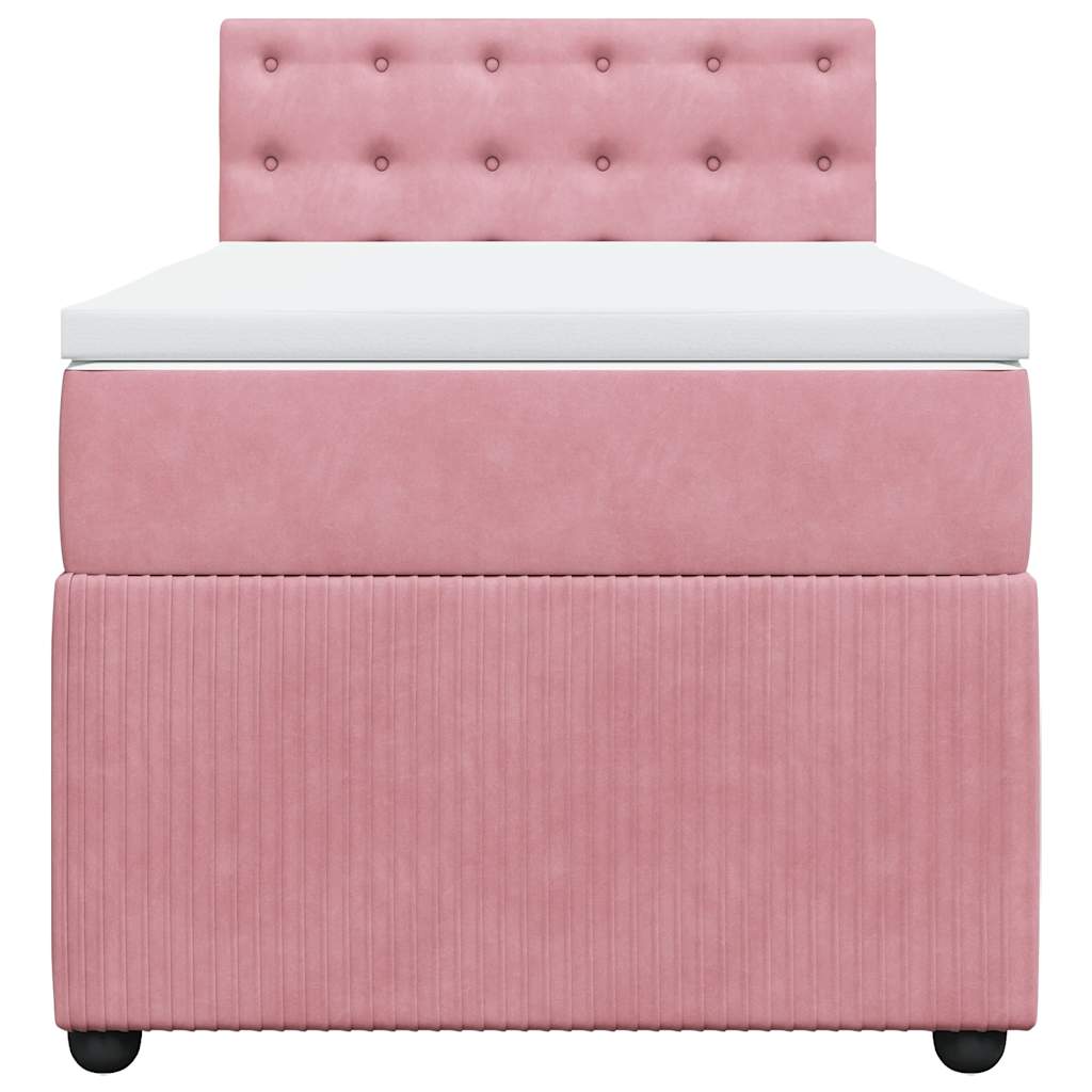 Cama com molas/colchão 90x200 cm veludo rosa