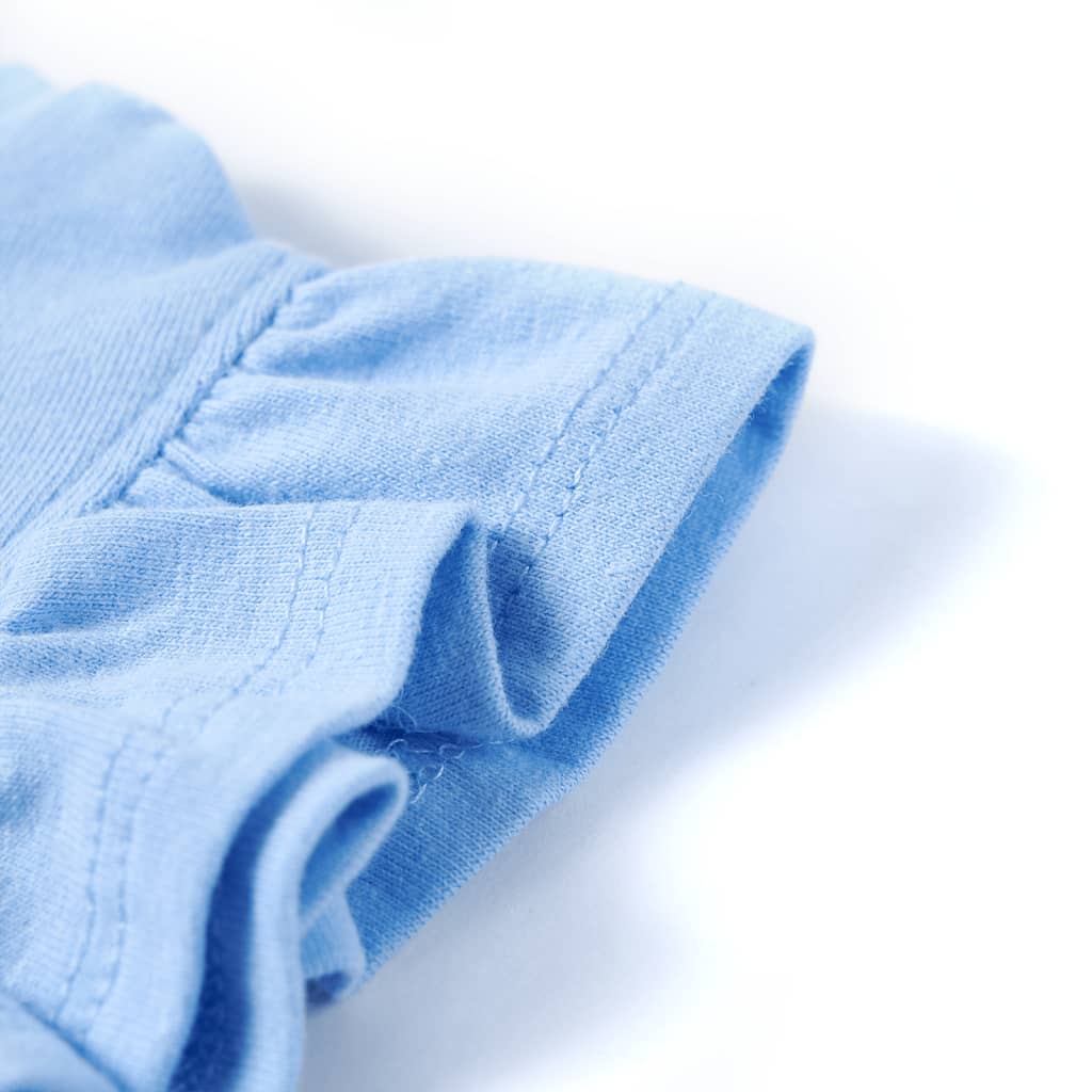 T-shirt para criança manga com folhos azul-claro 104