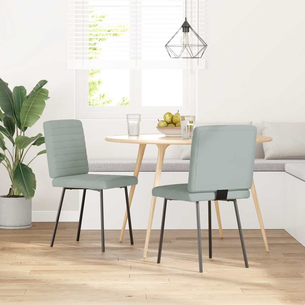 Cadeiras de jantar 2 pcs veludo cinzento-claro