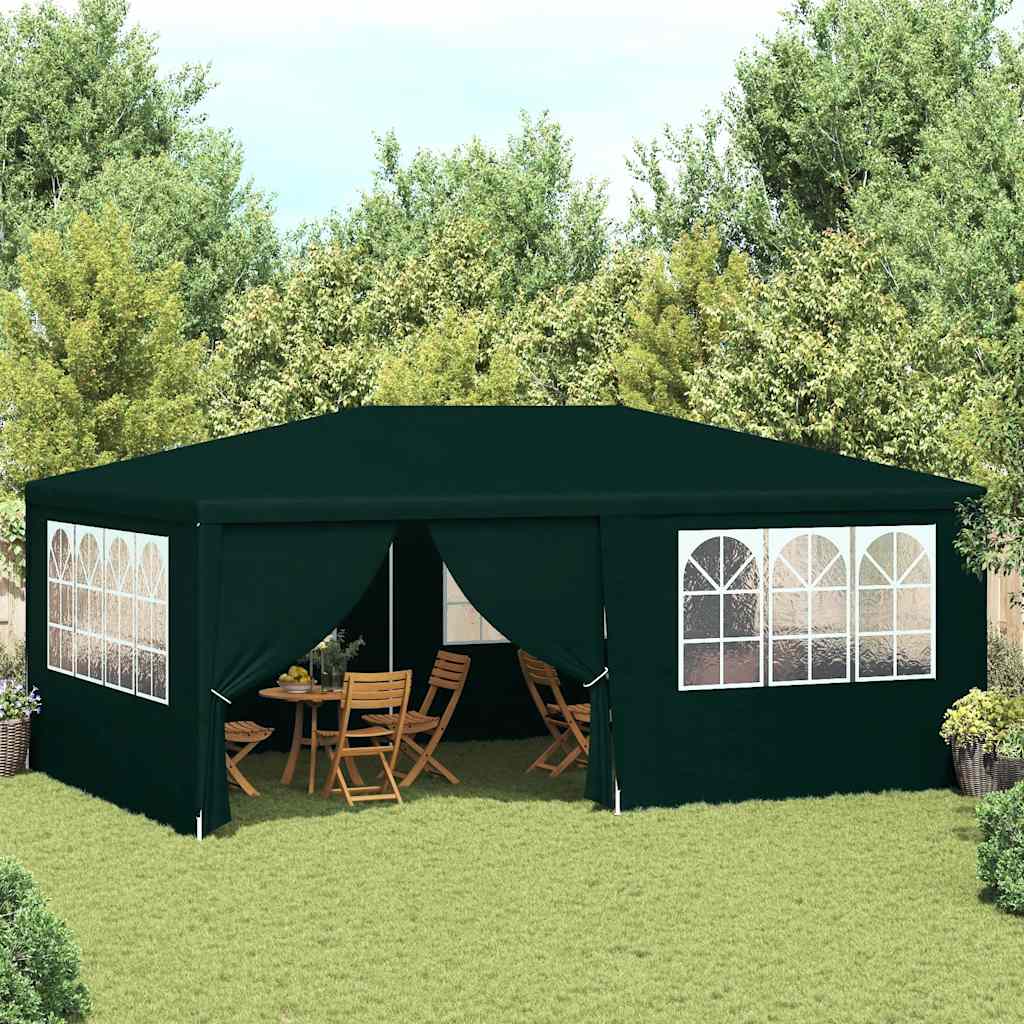 Tenda festas profissional c/ paredes laterais 4x6m 90g/m² verde