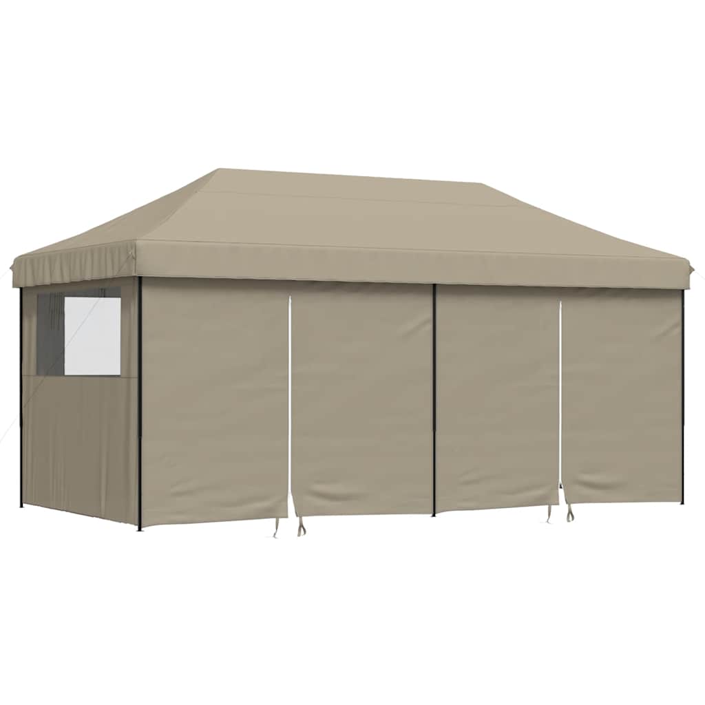 Tenda p/ festas pop-up dobrável c/ 4 paredes cinza-acastanhado