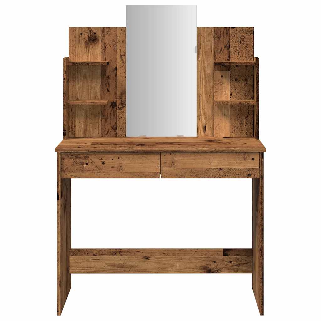 Toucador com espelho 96x39x142 cm madeira velha