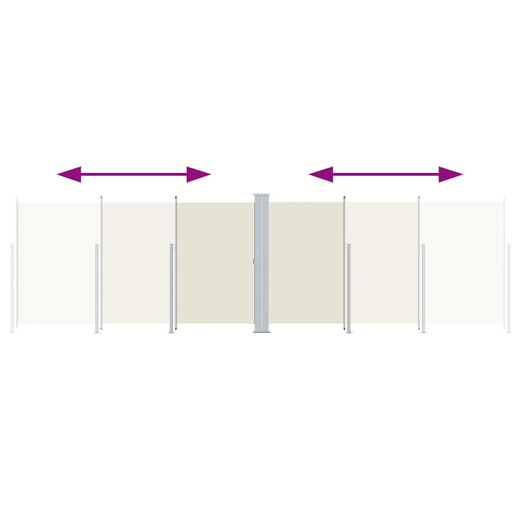Toldo lateral retrátil 200x600 cm cor creme