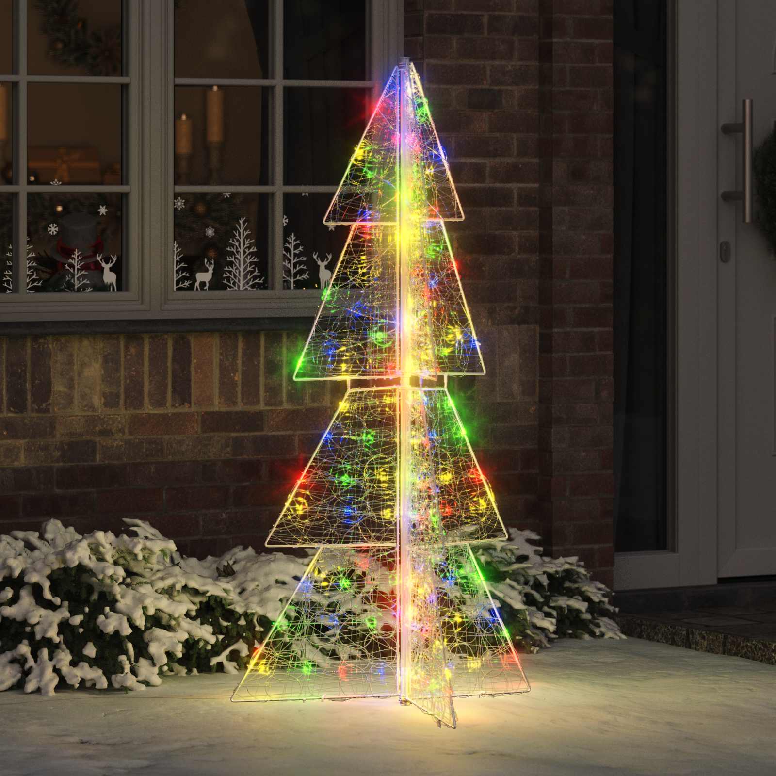 Árvore de natal com 160 leds multicolor 150 cm acrílo