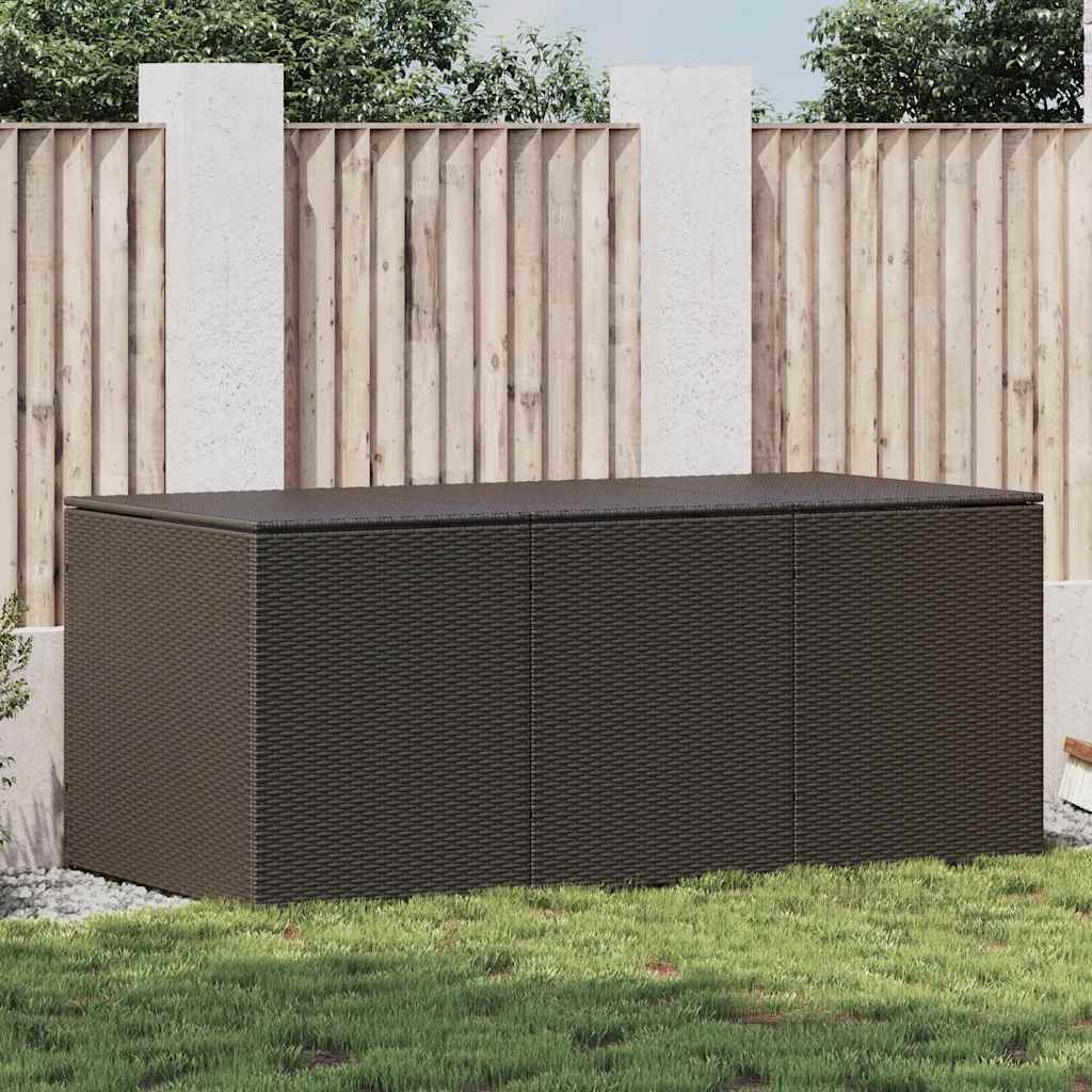 Caixa de arrumação para jardim 180x90x70 cm vime PE castanho