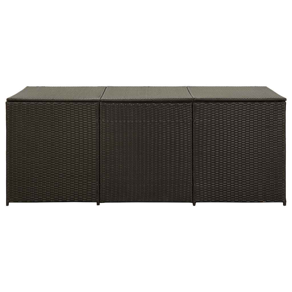 Caixa de arrumação para jardim 180x90x70 cm vime PE castanho