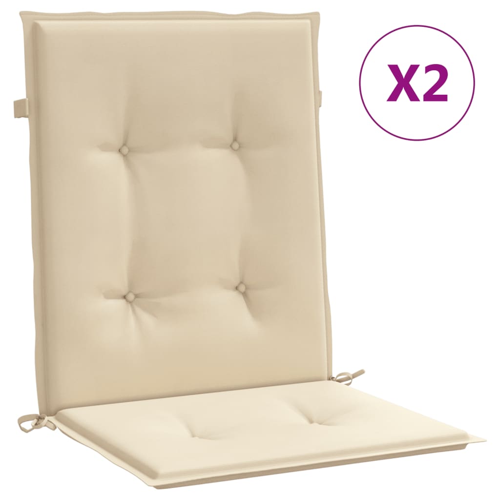 Almofadões lombares p/ cadeiras de jardim 2pcs oxford bege