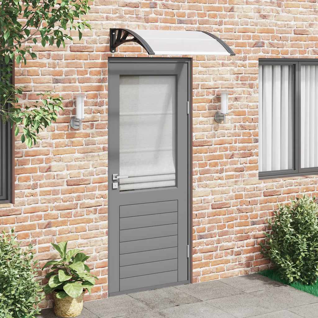 Toldo para porta 200x75 cm PC preto e transparente