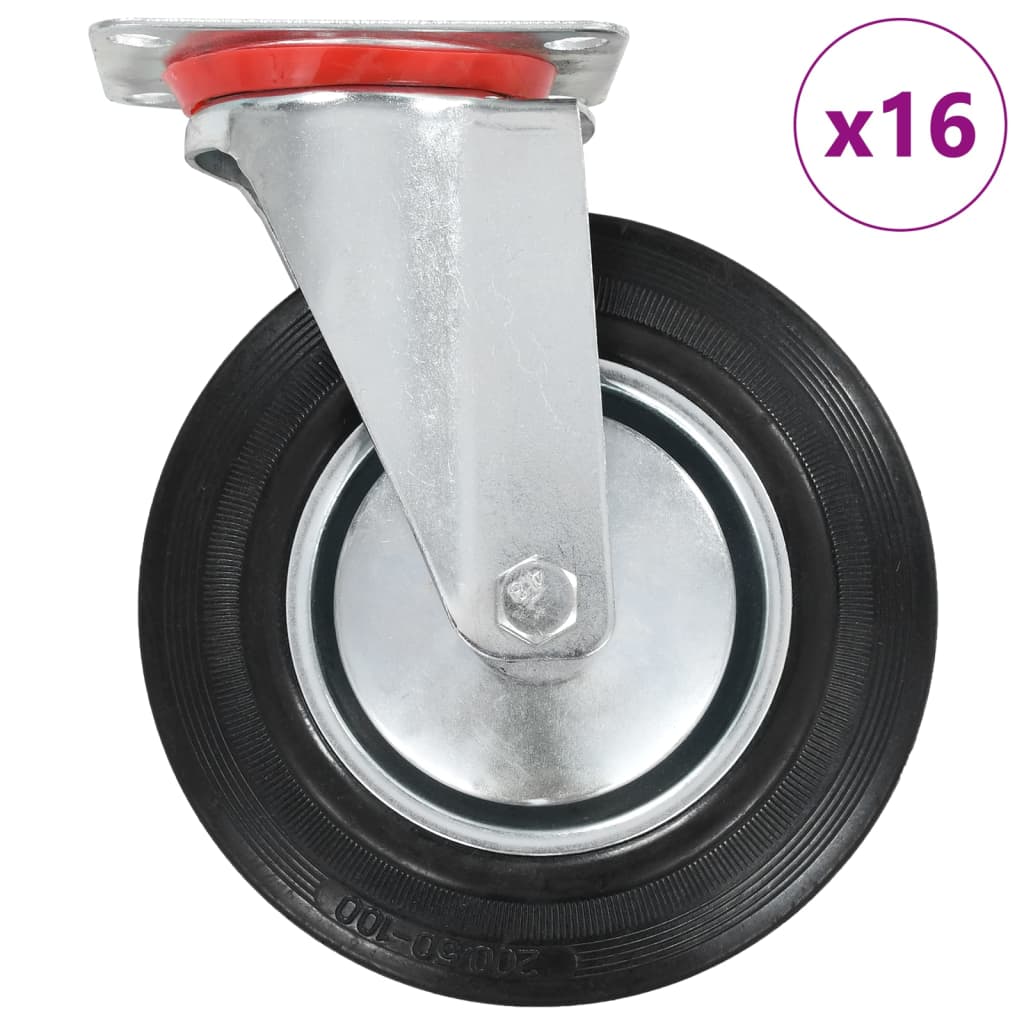 16 Pcs rodas giratórias 200 mm