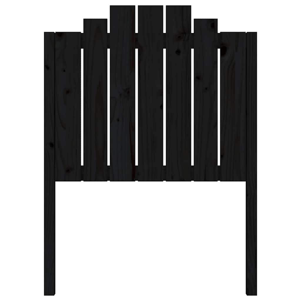 Cabeceira de cama 81x4x110 cm pinho maciço preto