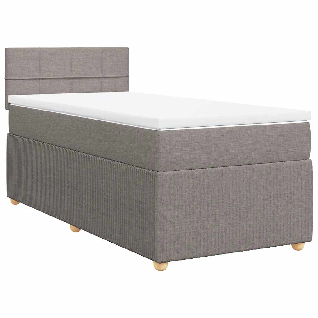 Cama com molas/colchão 80x200 cm tecido castanho-acinzentado