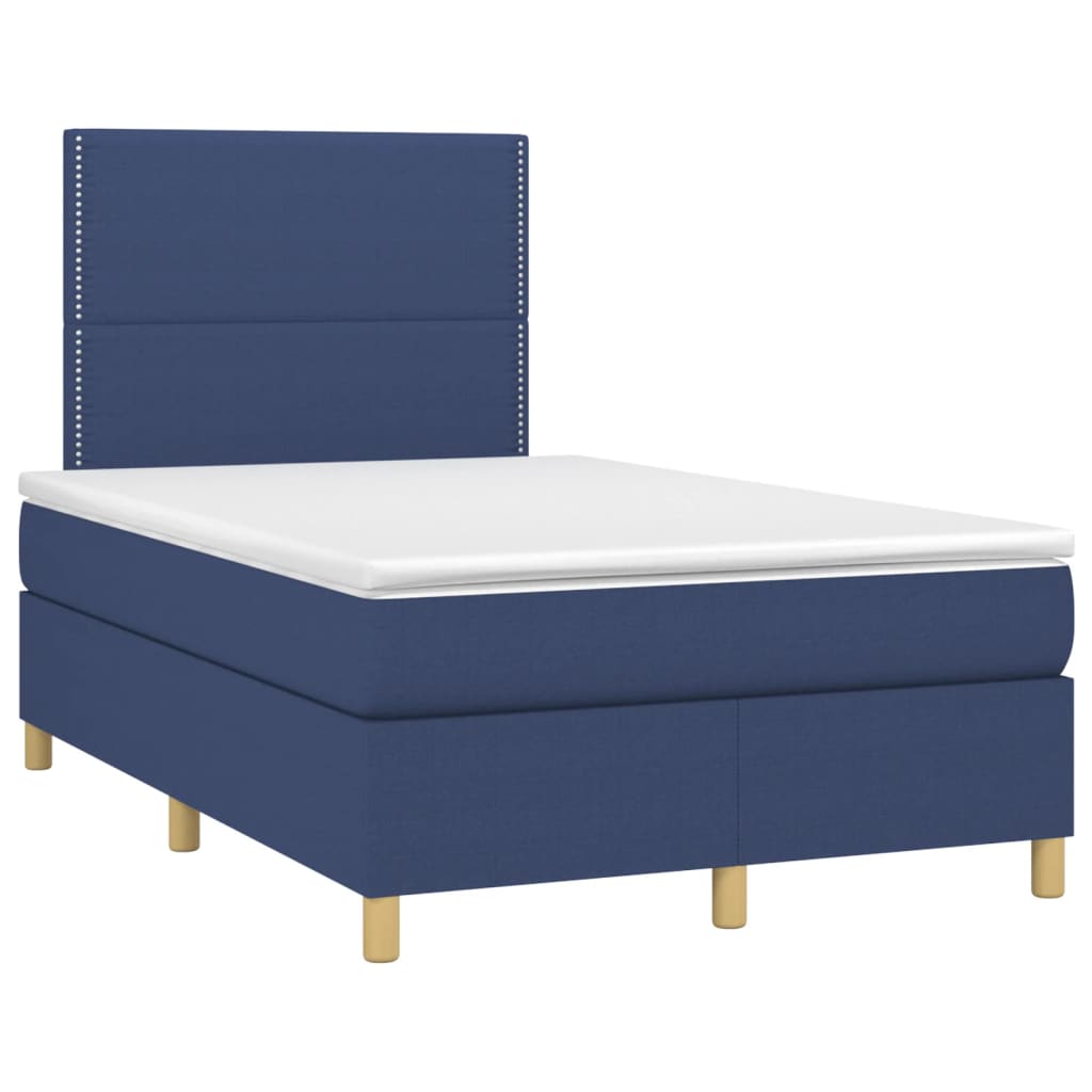 Cama com molas/colchão 120x200 cm tecido azul
