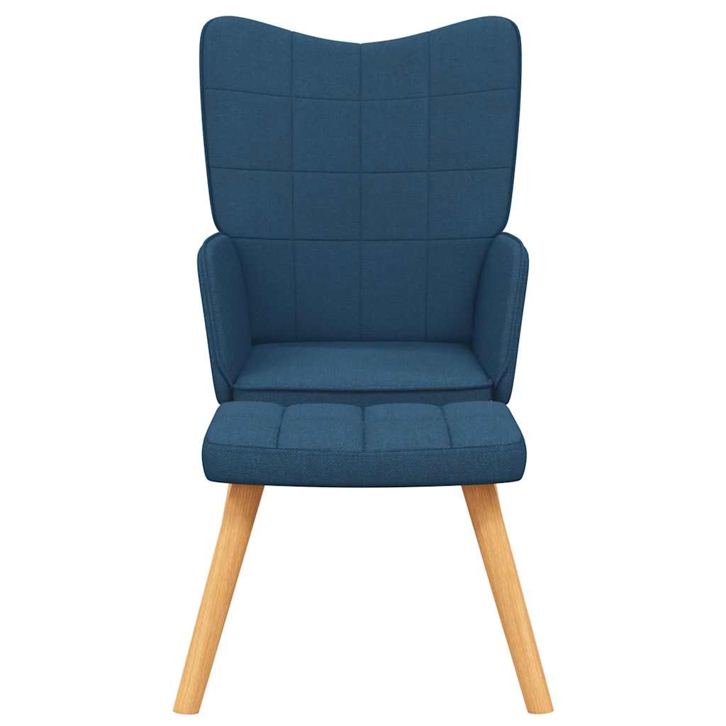 Cadeira de descanso com banco tecido azul