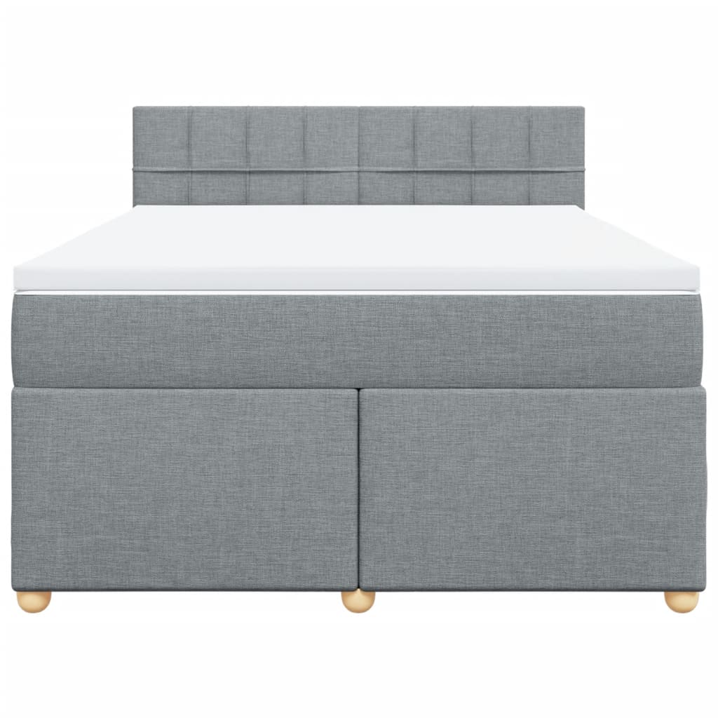 Cama com molas/colchão 140x190 cm tecido cinzento-claro