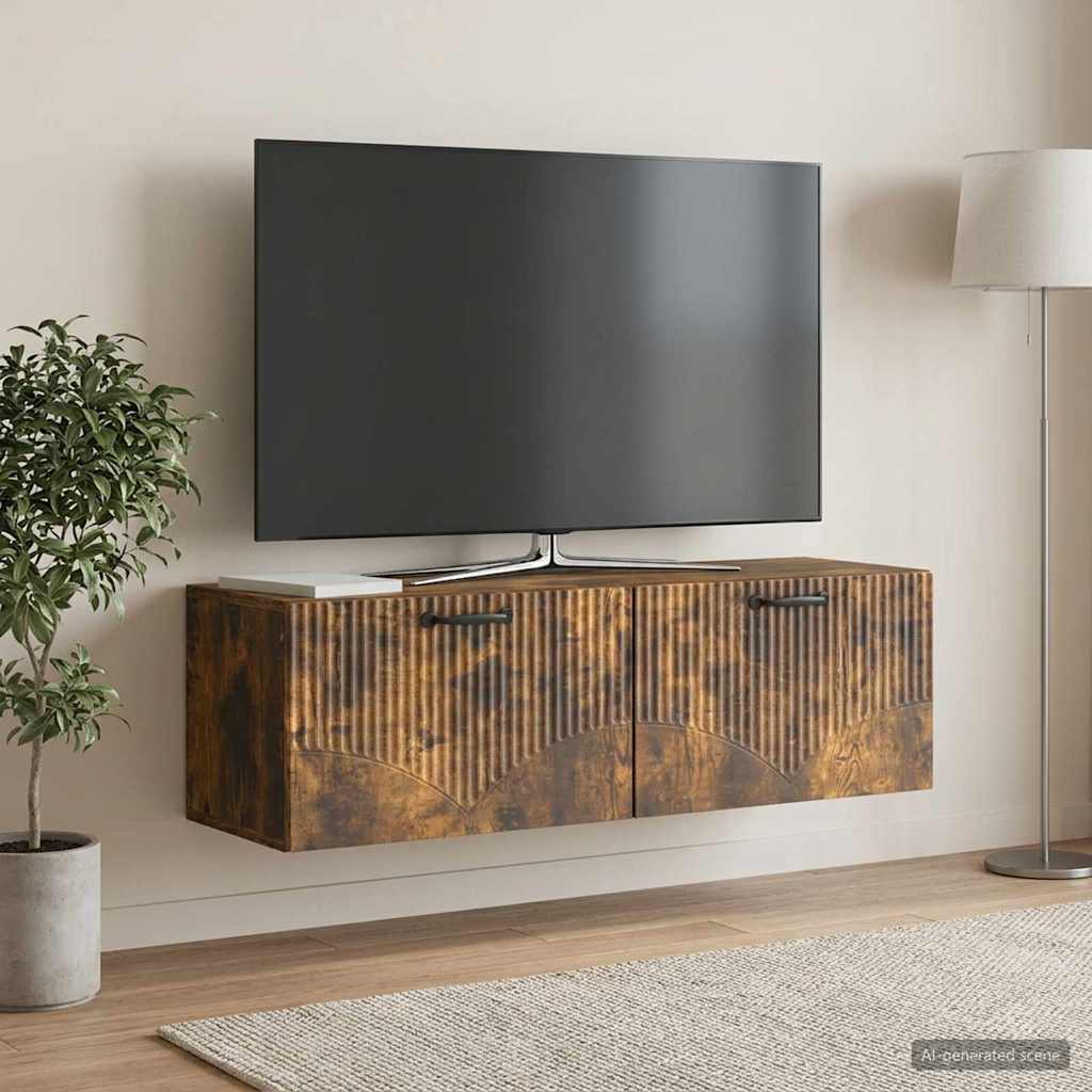 Gabinete de TV de parede carvalho fumado 98 x 31 x 30 cm